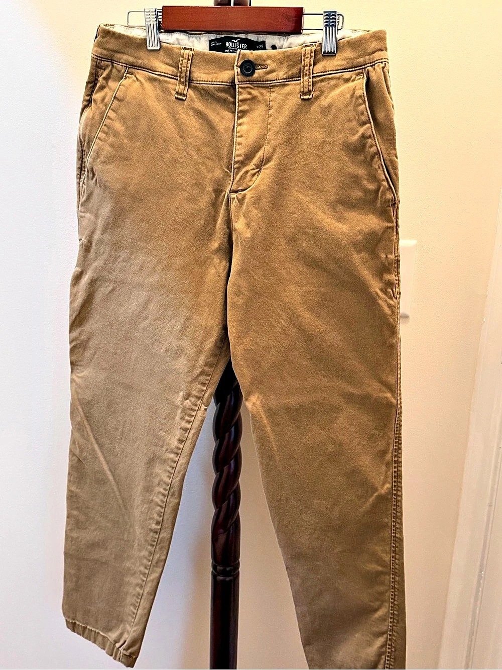 Hollister Athletic Skinny Chino Pants in Brown Waist 29 Length 30